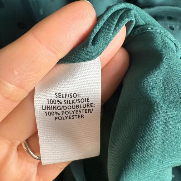 Tanya Taylor Dress 100% Silk Drop Waist Rosie Bottle Green Size XS - Picture 8 of 11